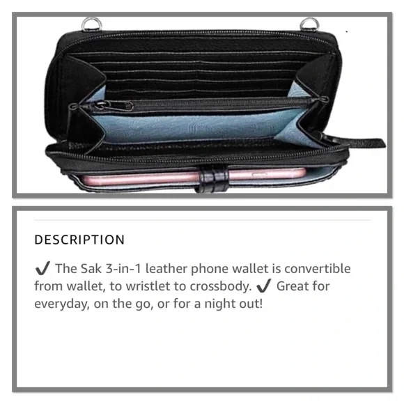THE SAK 3 in 1 Phone Wallet/Wristlet/Crossbody Bag - Picture 2 of 10